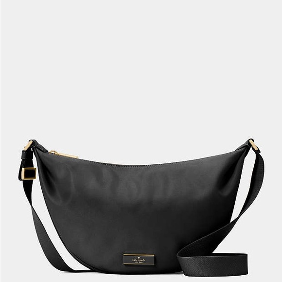 kate spade Handbags - Kate Spade Black Crescent Shoulder Bag with Gold Hardware